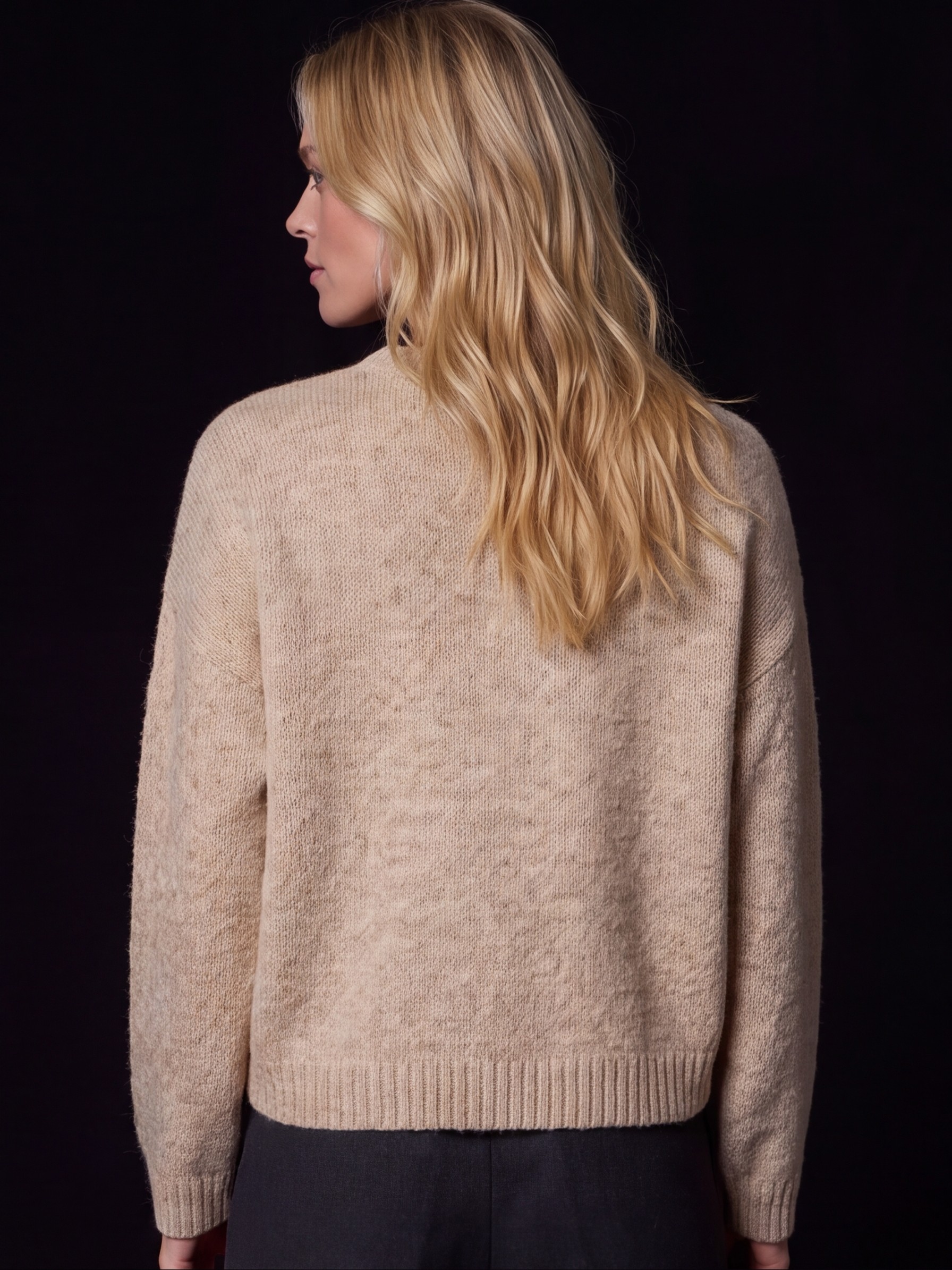 Dámsky pulóver so vzorom BROADWAY NYC FASHION GOLDEN BEIGE MELANGE s.WEAR 7